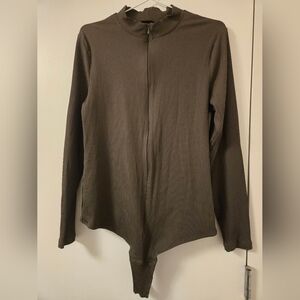 Abercrombie‎ & Fitch Dark Green Ribbed Bodysuit